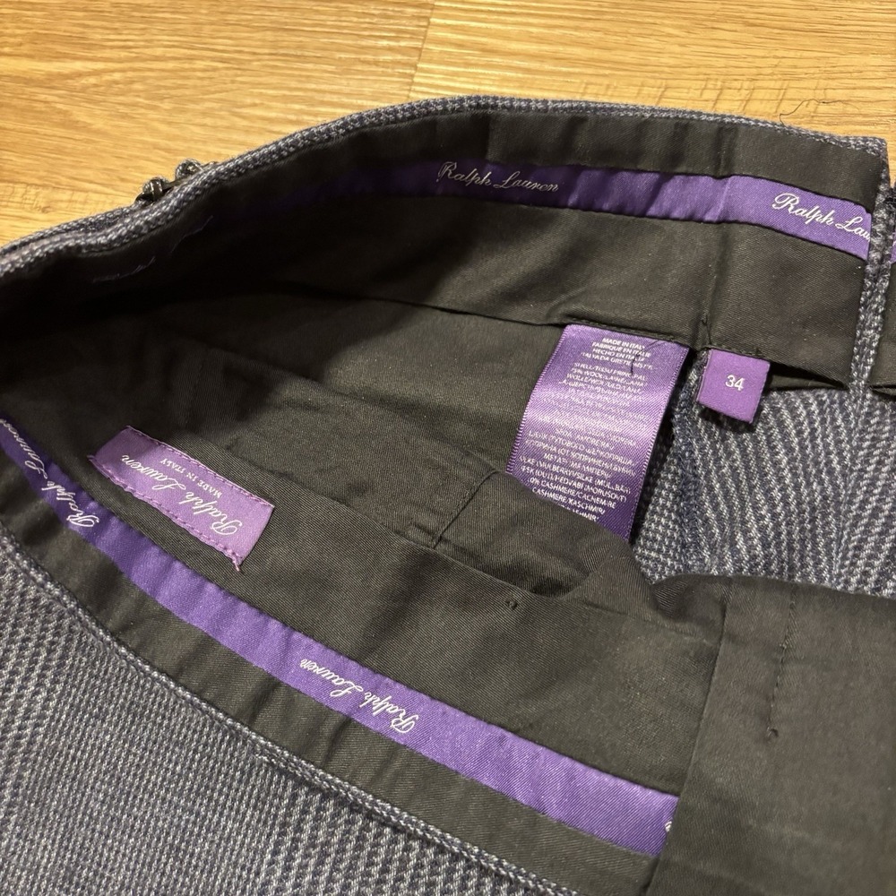 Ralph Lauren Purple Label "Gregory" Suit Slim 42L Fits 40L Grey Glen Plaid 34x32 - Picture 16 of 16